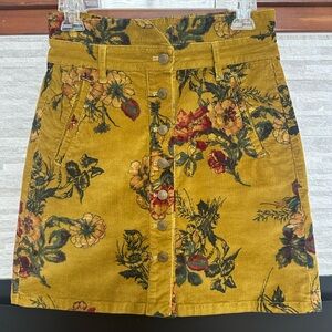 Pilcro | floral corduroy mini skirt